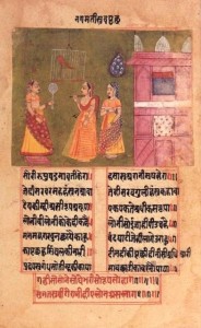 Queen_Nagamati_talks_to_her_parrot,_Padmavat,_c1750